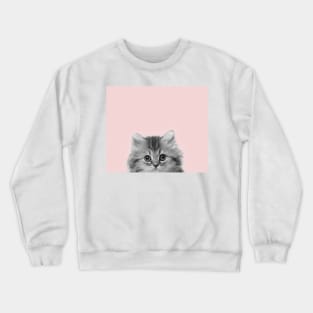 Blush pink kitten pop Crewneck Sweatshirt